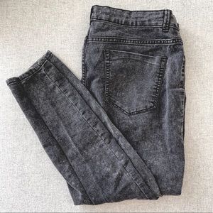 Zara Trafaluc Acid Wash Black Jeggings